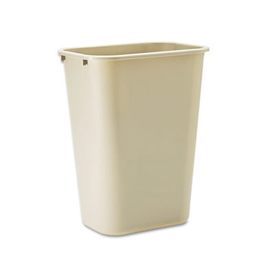 Trash Can: 41 qt, Rectangle, Beige